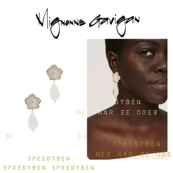 Mignonne Gavigan White Paloma Drop Earrings - Picture 5 of 12